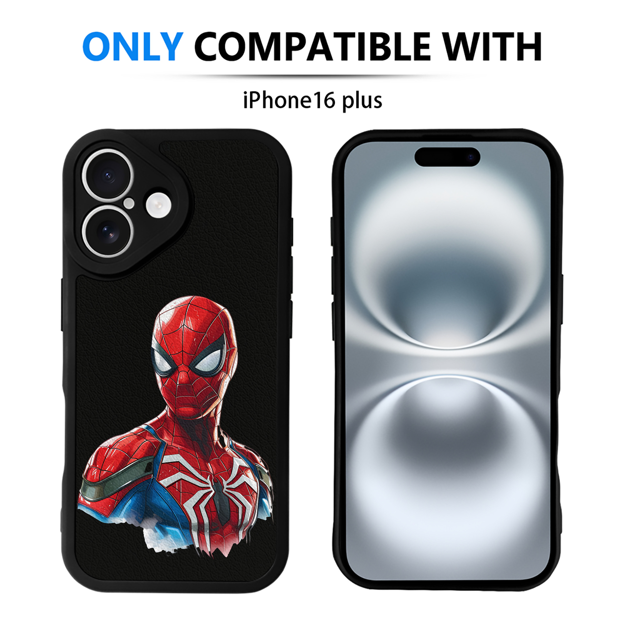 Spider Man スパイダーマン 【iPhone 16シリーズ対応】シリコンスマホケース（レザー調） 材質：シリコン